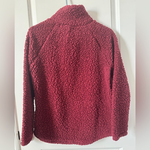Balance Size Small Cozy Maroon Sherpa Pullover Sweater - Picture 3 of 3